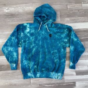 Comfy Hoodie by Bowery | Teal Tie Dye w/ California Graphic Hoodie | Size L